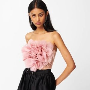 FLORAL TRIBUTE BUSTIER DUSTY ROSE